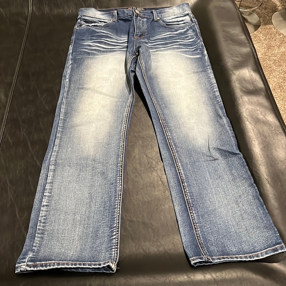 Buckle Men’s Black Premium relaxed straight jeans 34x32 excellent condition
